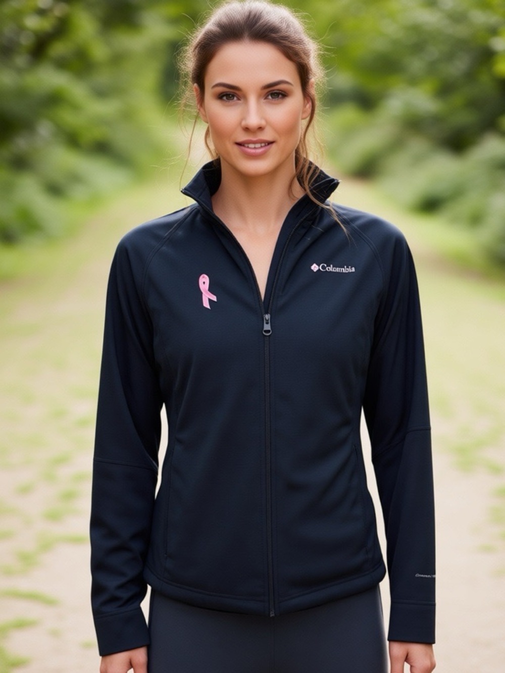COLUMBIA Black Tested Tough Omni-Shield Cancer Awareness Jacket Full Zip Outdoor